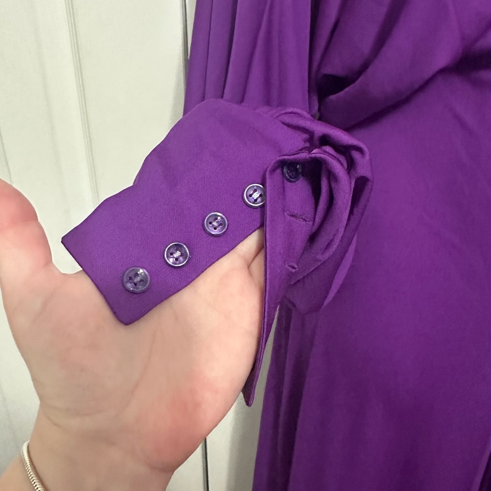 Yves Saint Laurent Vibrant Purple Long Sleeve Dress - Picture 8 of 11
